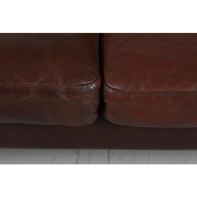 Cognac-Colored Leather 2-Seater Sofa in the Style of Finn Juhl, Denmark, 1960s For Sale - Image 4 of 15