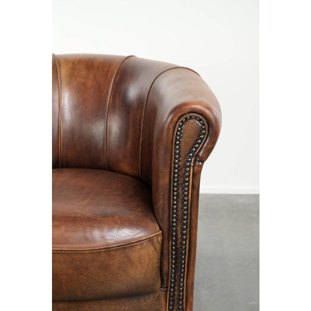 Vintage Sheepskin Club Armchair For Sale - Image 9 of 13