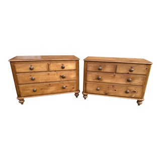 Matching Pair of 19th Century English Pine Chest For Sale