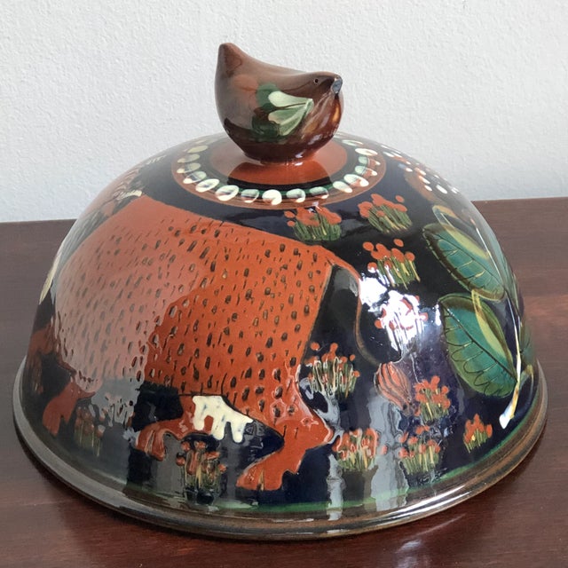 Wood Vintage European Folk Art Serving Board & Cloche -- a Set For Sale - Image 7 of 12