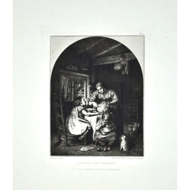 Les Repas des Enfants is an original artwork realized by the English artist Edward Davis in 1862. Original etching on...