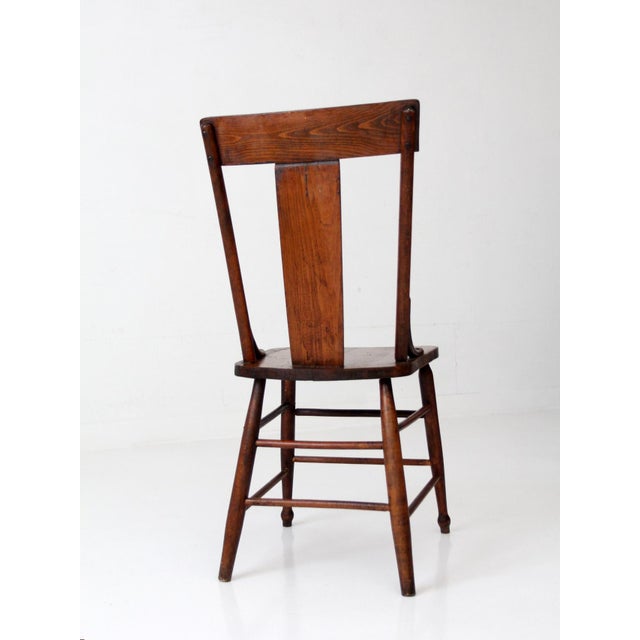 Farmhouse Antique American Splat Back Wood Chair For Sale - Image 3 of 10