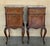 Antique French Mahogany Night Stands or bedside tables with marble top , 1900, A Pair For Sale - Image 9 of 18
