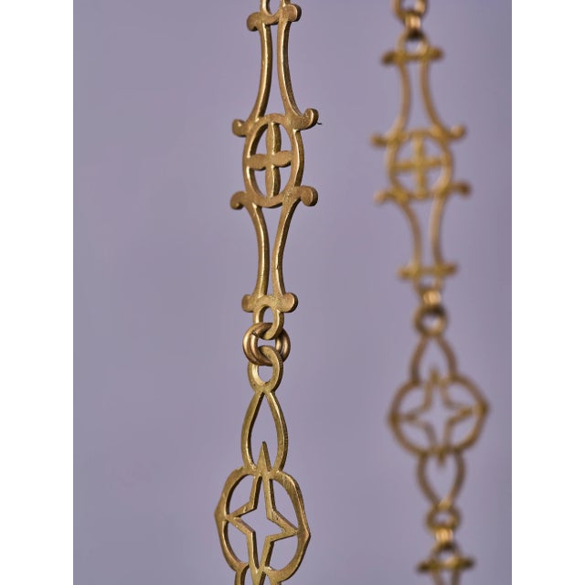 Metal Neo-Gothic Hanging Temple Oil Lamp For Sale - Image 7 of 9