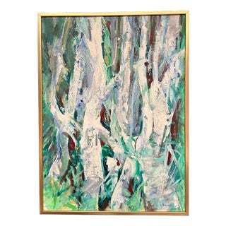 Kurt Dejmo, Mountain Forest White, 1997, Oil on Canvas, Framed For Sale