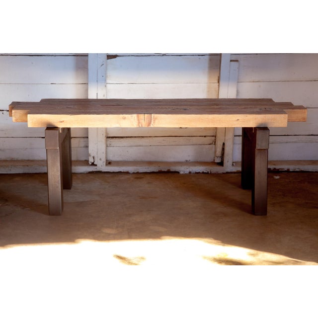 Artisan Modern Organic Rough Luxe Platform Bench For Sale - Image 12 of 13