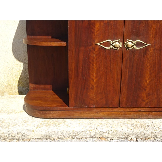 Small Art Deco Walnut Bookcase, 1940s For Sale - Image 10 of 18