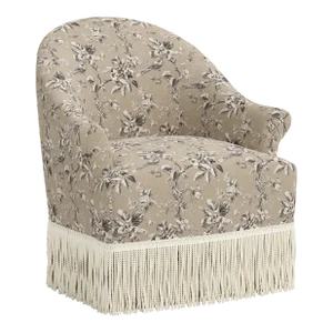 Stoffer Home x Cloth & Company Marie Swivel Chair in Michigan Bird Toile Sand