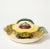 Comprising a central, removable disk flower in two parts, the underdish also depicting sunflower petals, with a green...