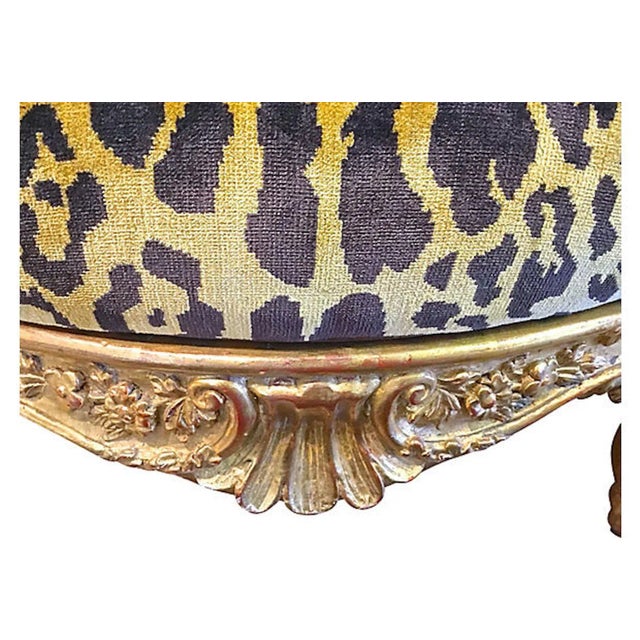 1900s Antique Rococo-Style Carved Giltwood Armchair For Sale - Image 11 of 13