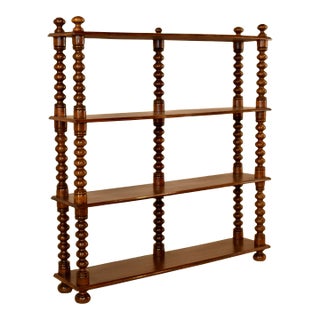 19th Century Mahogany Turned Standing Shelf For Sale