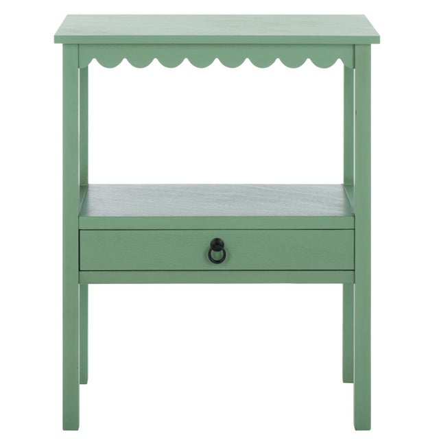 Heaven Scalloped Low Drawer Accent Table in Sage Green For Sale - Image 10 of 10