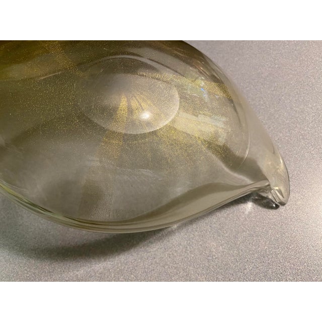 Glass 1940s Barovier Murano Italian Glass Large 13.5” Sea Form Shell Bowl For Sale - Image 7 of 11