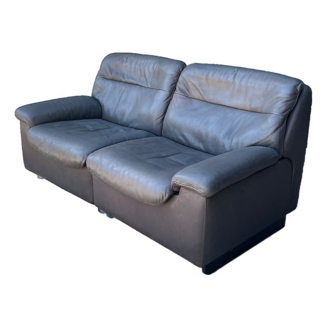 Vintage De Sede Leather Two-Seater Sofa For Sale