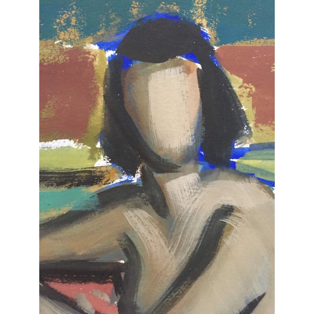 Jerry Opper 1950s Modernist Leaning Figurative Nude Gouache Painting For Sale - Image 4 of 9