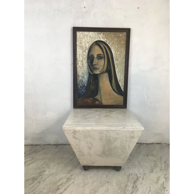 1980s White Faux Plaster Table For Sale - Image 5 of 10