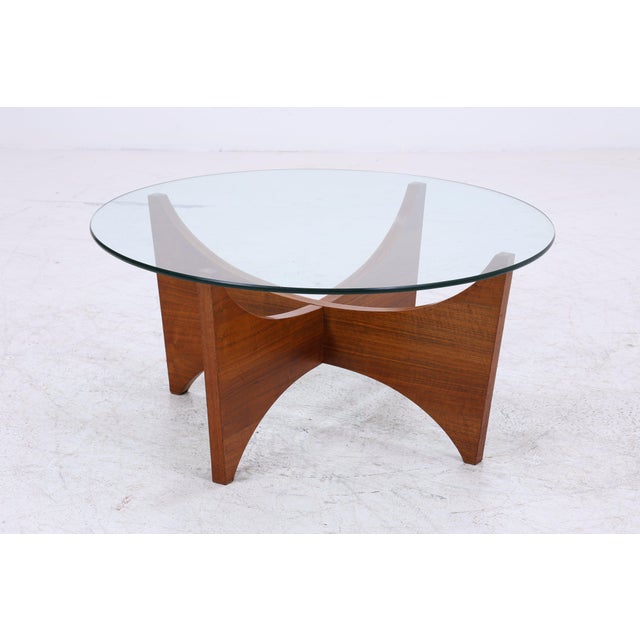 Vintage Glass Coffee Table in Teak, 1960s For Sale - Image 12 of 18