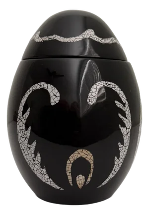 Late 20th Century Art Deco Jean Dunand Style Eggshell Lacquer Egg Canister Box