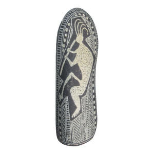 1990s Hopi Native American Etched/Painted Stone, Artist Beem