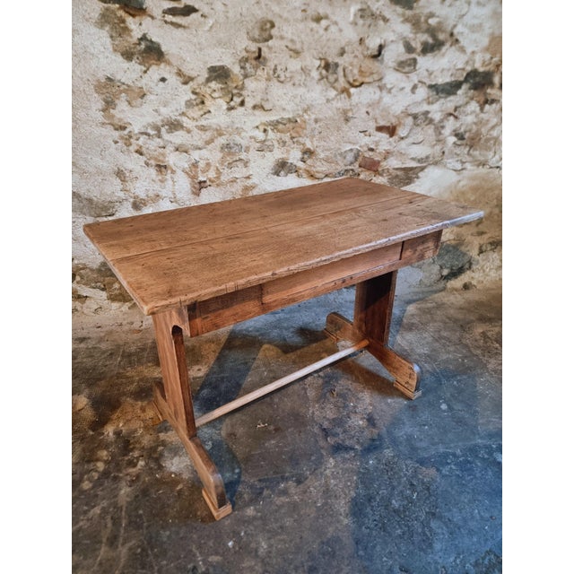 Antique French Oak Farmhouse Trestle Table, Early 1900s For Sale - Image 10 of 17