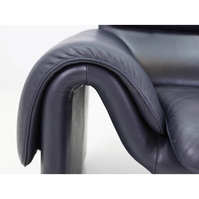 Two-Seather Sofa in Dark Blue Leather from de Sede, Switzerland, 1983, Set of 2 For Sale - Image 10 of 18
