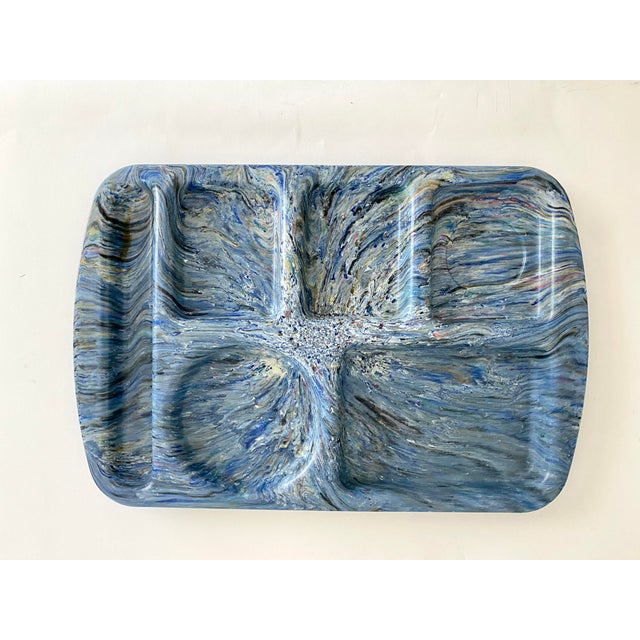 Mid-Century Modern Melamine Spin-Art Divided Trays - Set of 6 For Sale - Image 3 of 10