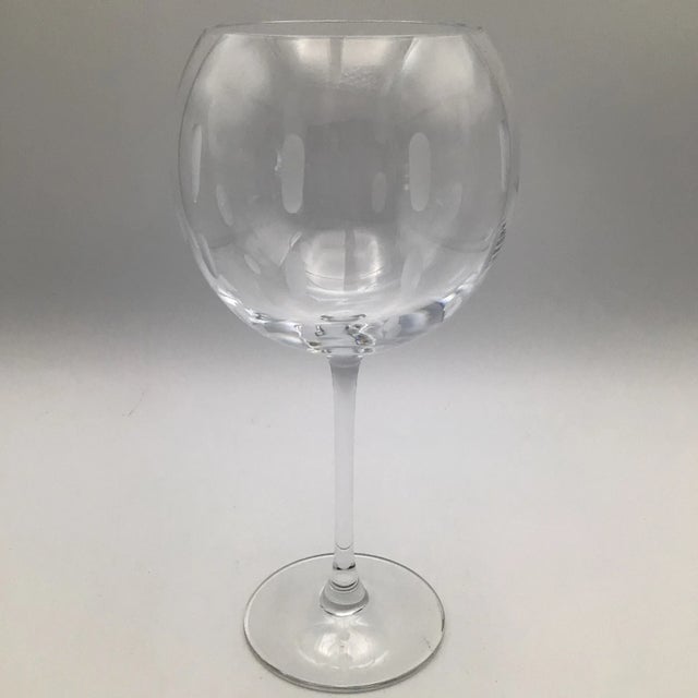 Etched Crystal Balloon Wine Glasses Set of - 6 For Sale - Image 10 of 13