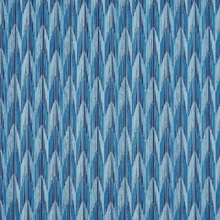 Schumacher X Neisha Crosland Verdant Indoor & Outdoor Fabric in Blue For Sale