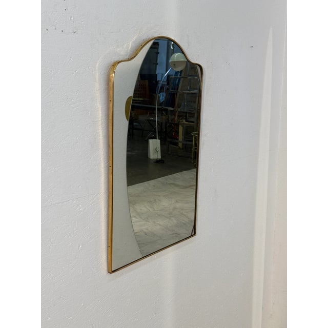 Italian Mid-Century Rectangular Mirror With Arched Top, 1950s For Sale - Image 4 of 6