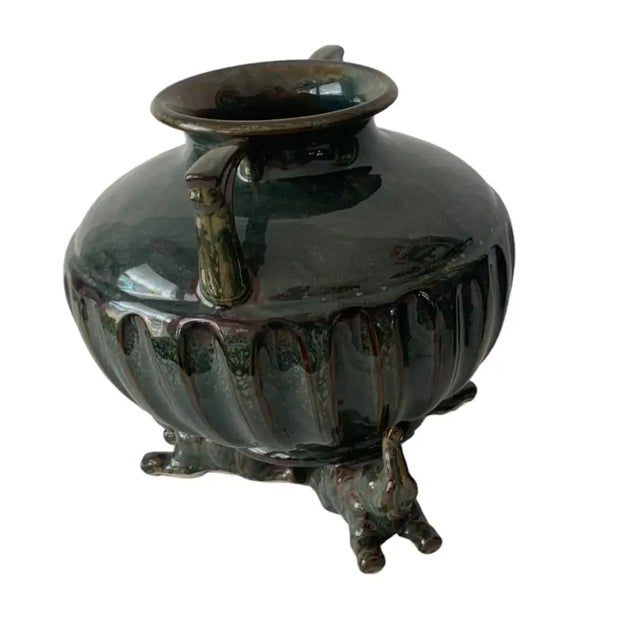 American Maitland-Smith Urns Vases With 3 Elephants Legs For Sale - Image 3 of 5