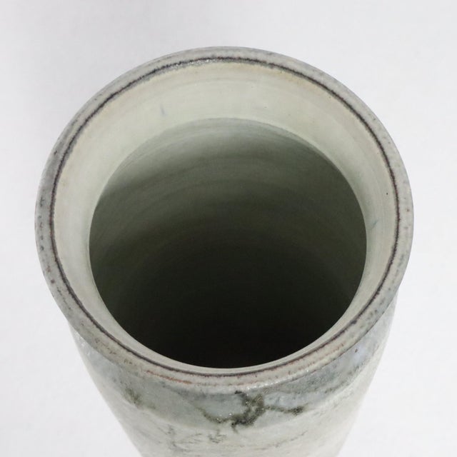 Beige Ceramic Vase in the style of Francine Delpierre for Vallauris, 1960 For Sale - Image 8 of 10