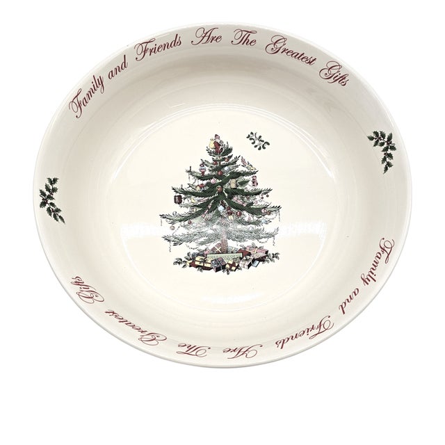 Late 20th Century Spode 2019 Annual Christmas Tree Porcelain Serving Bowl For Sale - Image 5 of 11