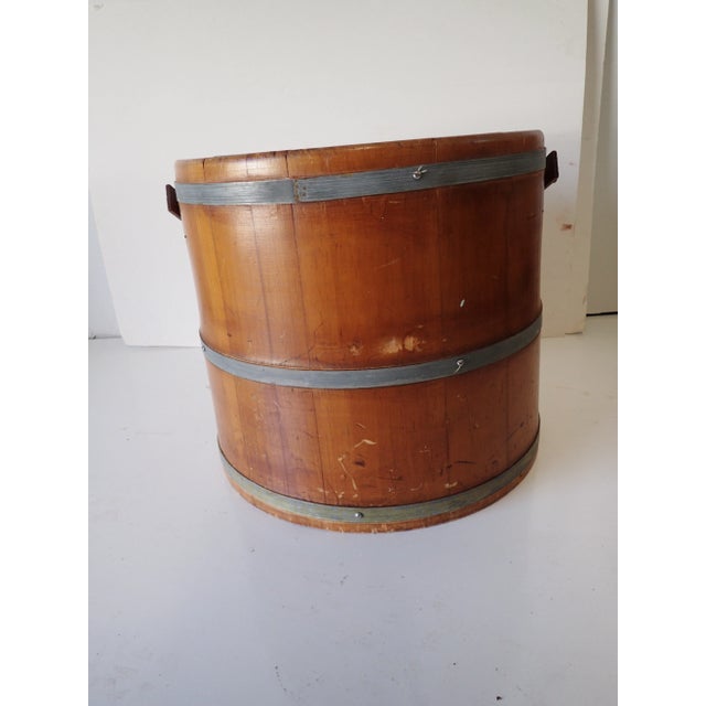 French Country Country Style Firkin Magazine Holder For Sale - Image 3 of 7