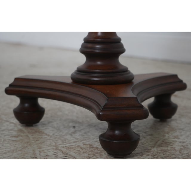 1990s Round Modern Regency Style Pedestal Occasional Table For Sale - Image 5 of 12