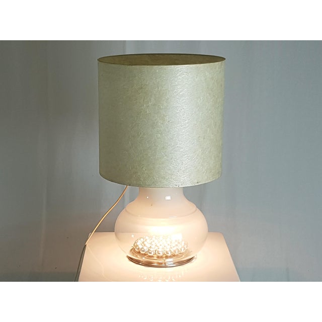 Metal Large Italian Iridescent Glass and Fiberglass Table Lamp, 1970s For Sale - Image 7 of 18