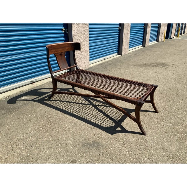 Mid-Century Modern t.h. Robsjohn-Gibbings Klismos Style Solid Walnut Bench For Sale - Image 3 of 7