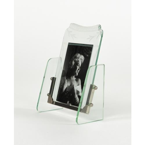 1950s Mid-Century Picture Frame in Glass and Steel attributed to Fontana Arte, Italy, 1950s For Sale - Image 5 of 15