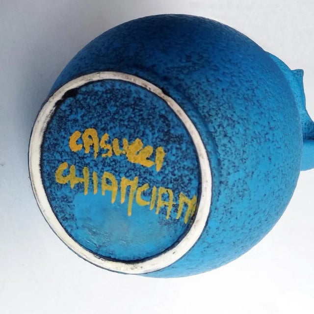 Ceramic Blue Pitcher Vase from Casucci Chianciano, 1960s For Sale - Image 7 of 8