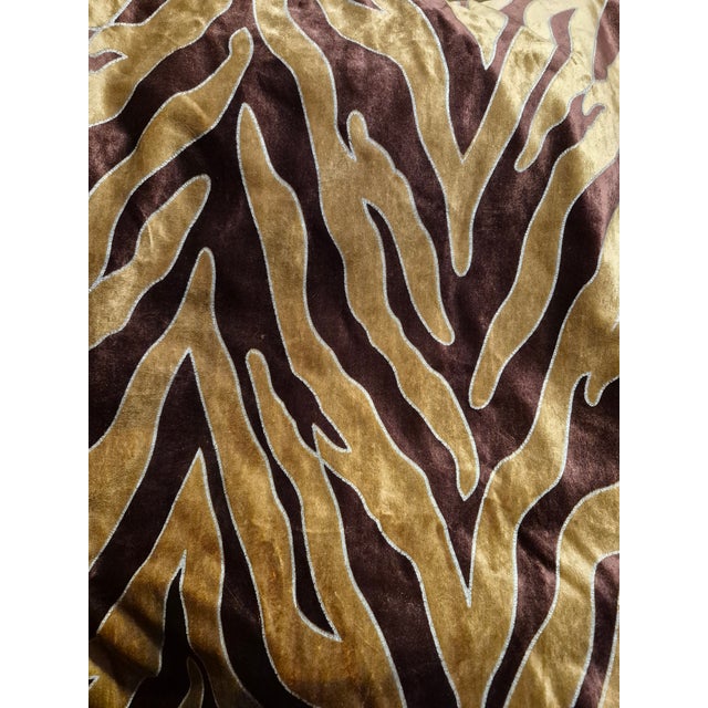 Designer High End Animal Velvet Upholstery Fabric-1 1/3 Yard For Sale - Image 9 of 10