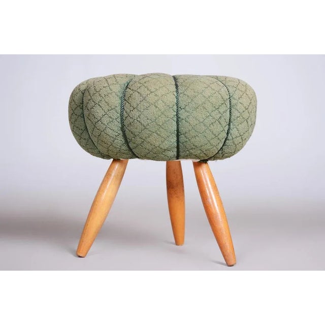 Green Mid-Century Green Beech Stool, 1950s For Sale - Image 8 of 10