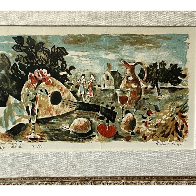Mid-Century Modern Early 20th Century Roland Oudot Signed Limited Edition Lithograph Print Ep. d'artiste 18/30 For Sale - Image 3 of 6