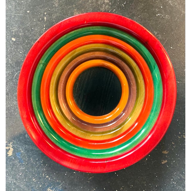 Vintage Italian Manzoni Pietro Stacked Wooden Centerpiece Bowl For Sale - Image 11 of 12