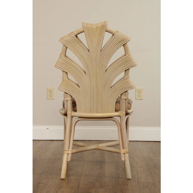 Cream Vintage Rattan Cream Lacquered Dining Chair For Sale - Image 8 of 13