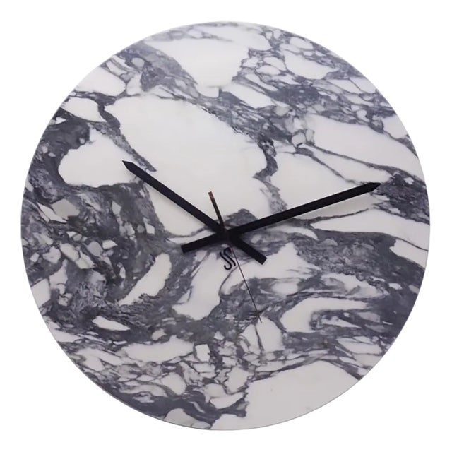Arabescato Corchia Marble Wall Clock by Euromarmi Store For Sale