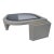Postmodern 1980s eye shaped textured coffee table. This piece is made of solid wood with a stucco textured off white...