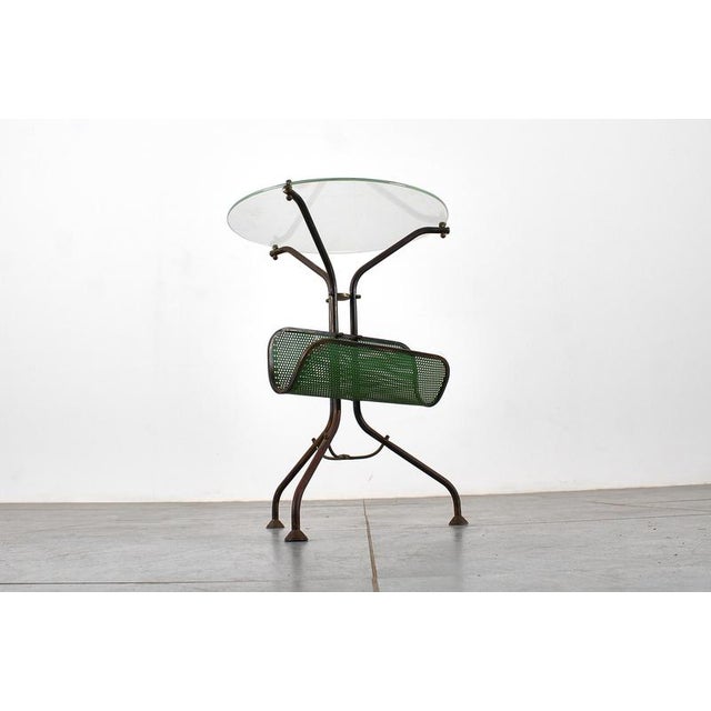 Mid-Century Round Glass and Brass Serving Table with Curved Legs, Italy, 1950s For Sale - Image 16 of 17