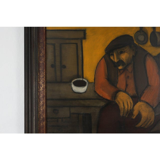 Robert Deman, Solitary Man, 1940s, Oil on Canvas, Framed For Sale - Image 9 of 11
