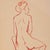 'Seated Nude', by Michael Decker, American Modernist Sanguine Ink Figural Study For Sale - Image 4 of 5