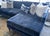 Aria 110" Blue Velvet Sectional For Sale - Image 4 of 5