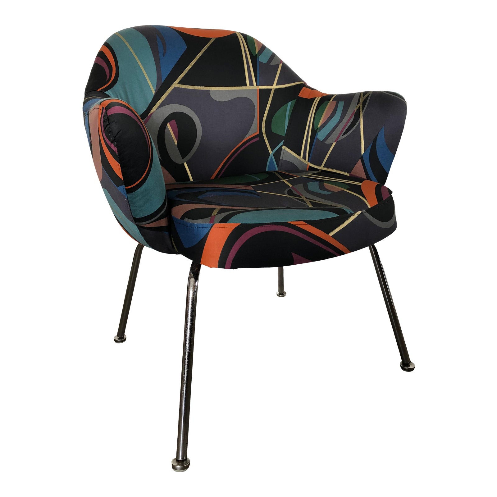 Vintage Mid Century Modern Upholstered Accent Chair Chairish